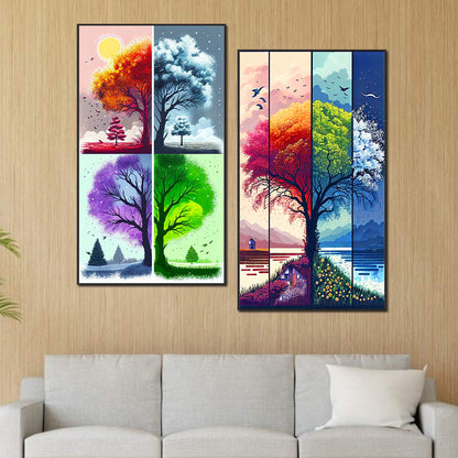 Four Seasons Tree - Full Round Drill Diamond Painting 40*70CM