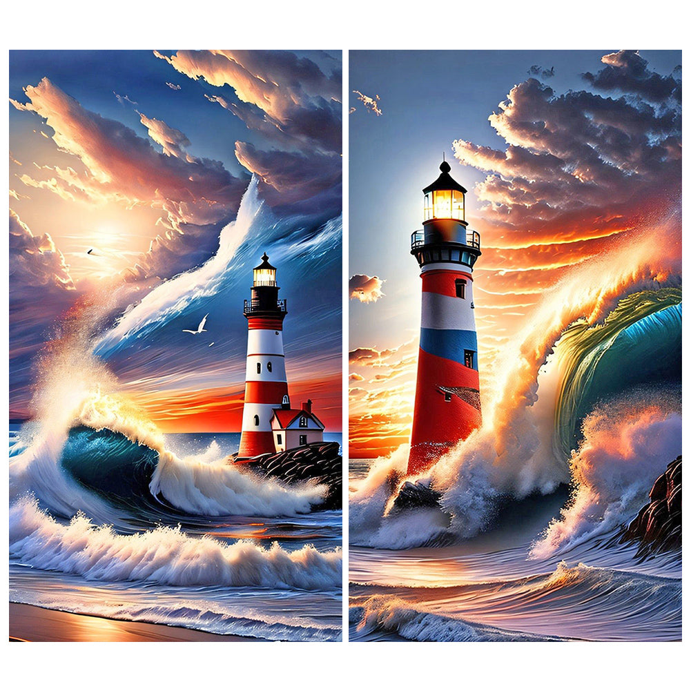 Lighthouse - Full Round Drill Diamond Painting 40*70CM