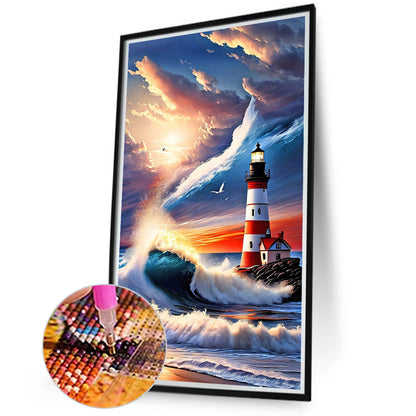 Lighthouse - Full Round Drill Diamond Painting 40*70CM