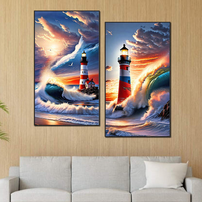 Lighthouse - Full Round Drill Diamond Painting 40*70CM