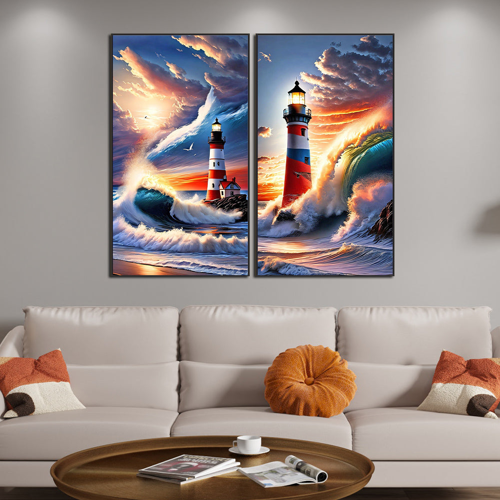 Lighthouse - Full Round Drill Diamond Painting 40*70CM