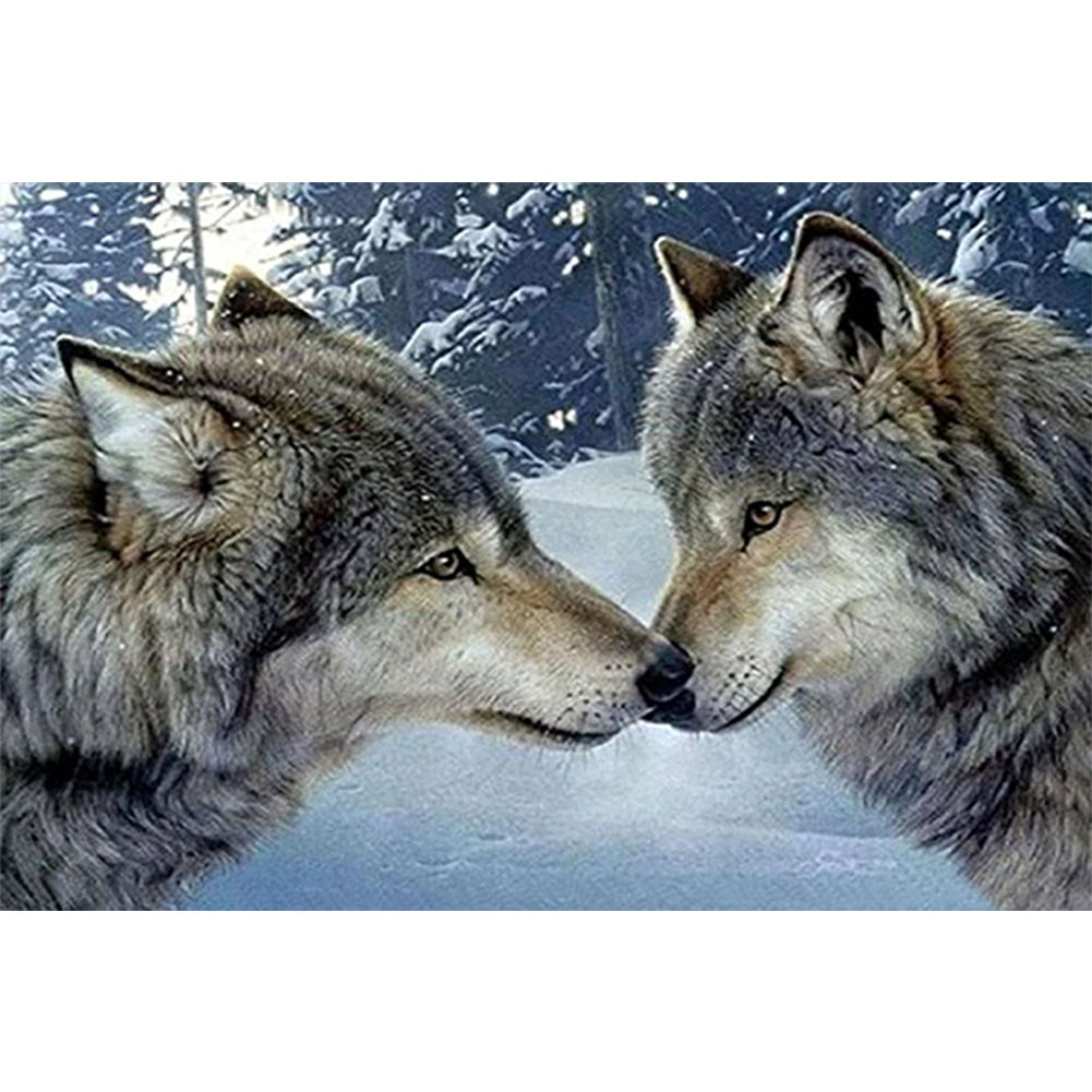 Two Wolves Making Out - Full AB Square Drill Diamond Painting 60*40CM