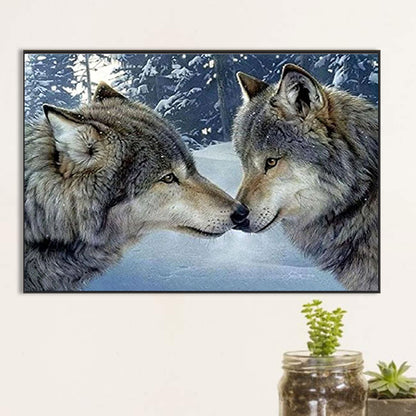 Two Wolves Making Out - Full AB Square Drill Diamond Painting 60*40CM