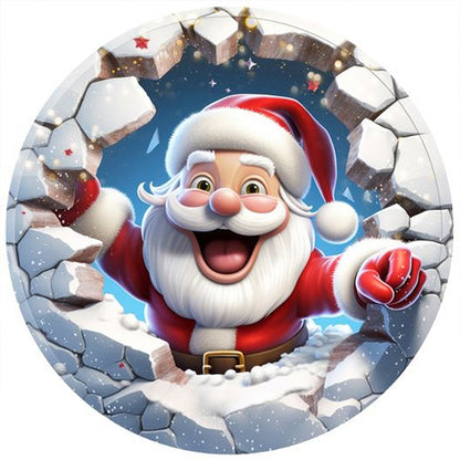 Christmas Characters Cracking Cracks In Wall - Full AB Round Drill Diamond Painting 40*40CM