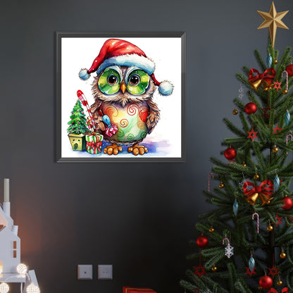 Christmas Owl - Full AB Round Drill Diamond Painting 40*40CM