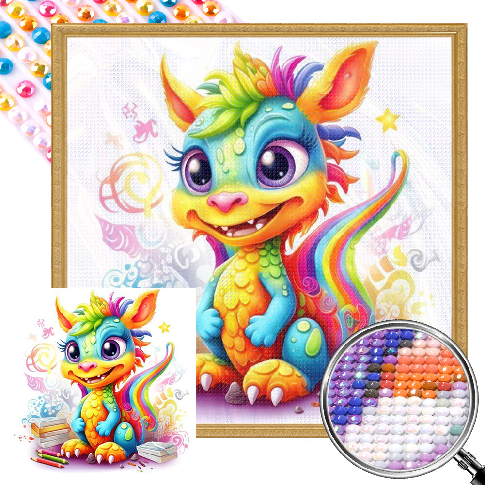 Colorful Little Dinosaur - Full AB Round Drill Diamond Painting 40*40CM