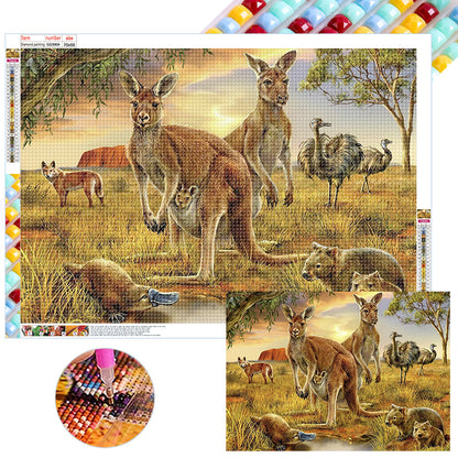 Kangaroo - Full Square Drill Diamond Painting 70*50CM