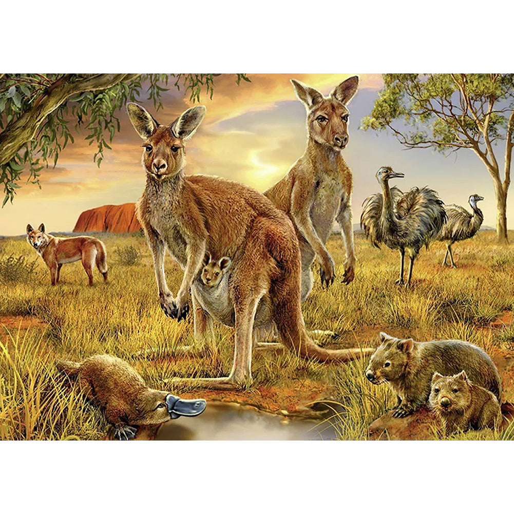 Kangaroo - Full Square Drill Diamond Painting 70*50CM