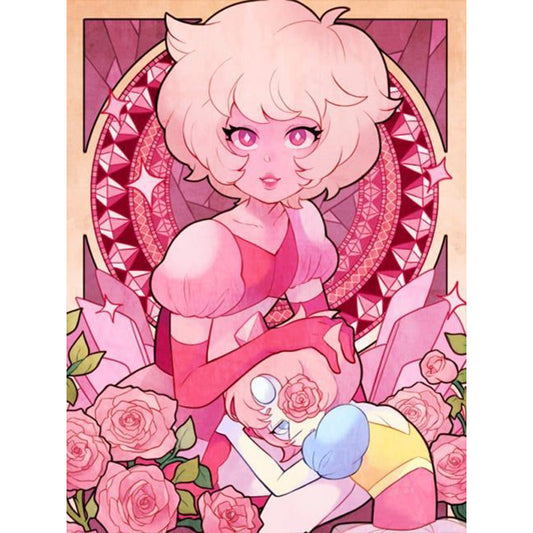 Pink Diamonds And Pearls - Full Round Drill Diamond Painting 30*40CM