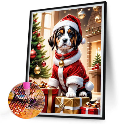 Christmas Puppy - Full Round Drill Diamond Painting 30*40CM