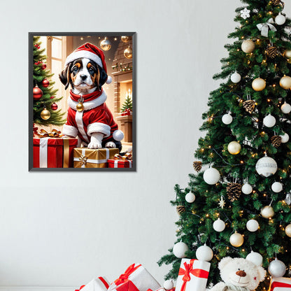 Christmas Puppy - Full Round Drill Diamond Painting 30*40CM