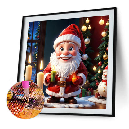 Santa Claus Holding Candle - Full Square Drill Diamond Painting 30*30CM