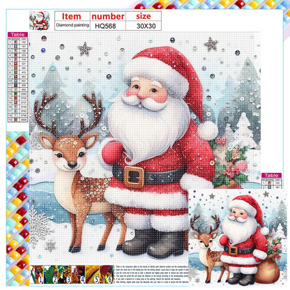 Snow Santa Claus - Full Square Drill Diamond Painting 30*30CM