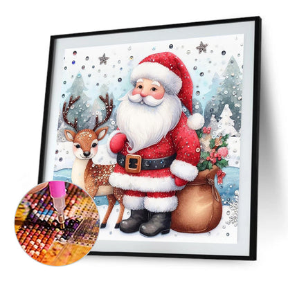 Snow Santa Claus - Full Square Drill Diamond Painting 30*30CM