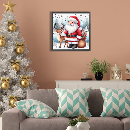 Snow Santa Claus - Full Square Drill Diamond Painting 30*30CM