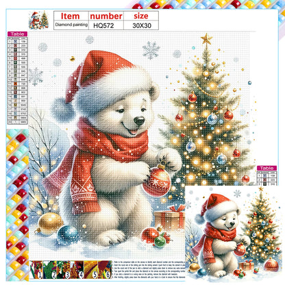 Winter White Bear And Christmas Tree - Full Square Drill Diamond Painting 30*30CM