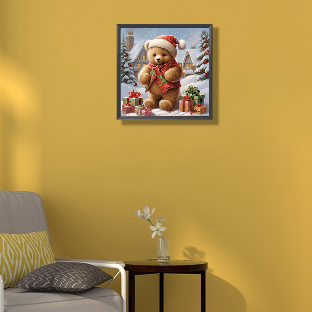 Bear Christmas - Full Round Drill Diamond Painting 35*35CM