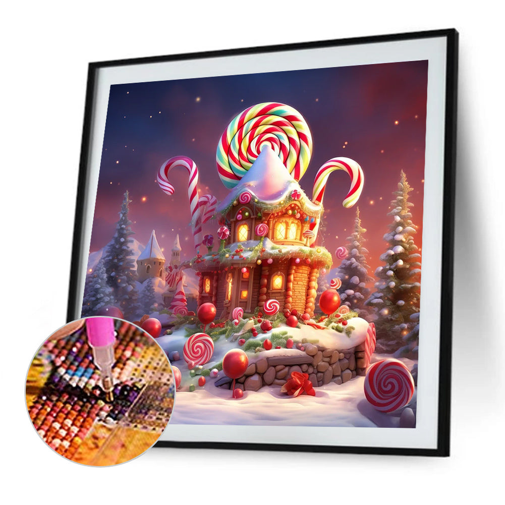 Christmas Candy House - Full Round Drill Diamond Painting 35*35CM