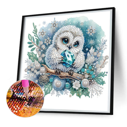 Winter Owl - Special Shaped Drill Diamond Painting 30*30CM