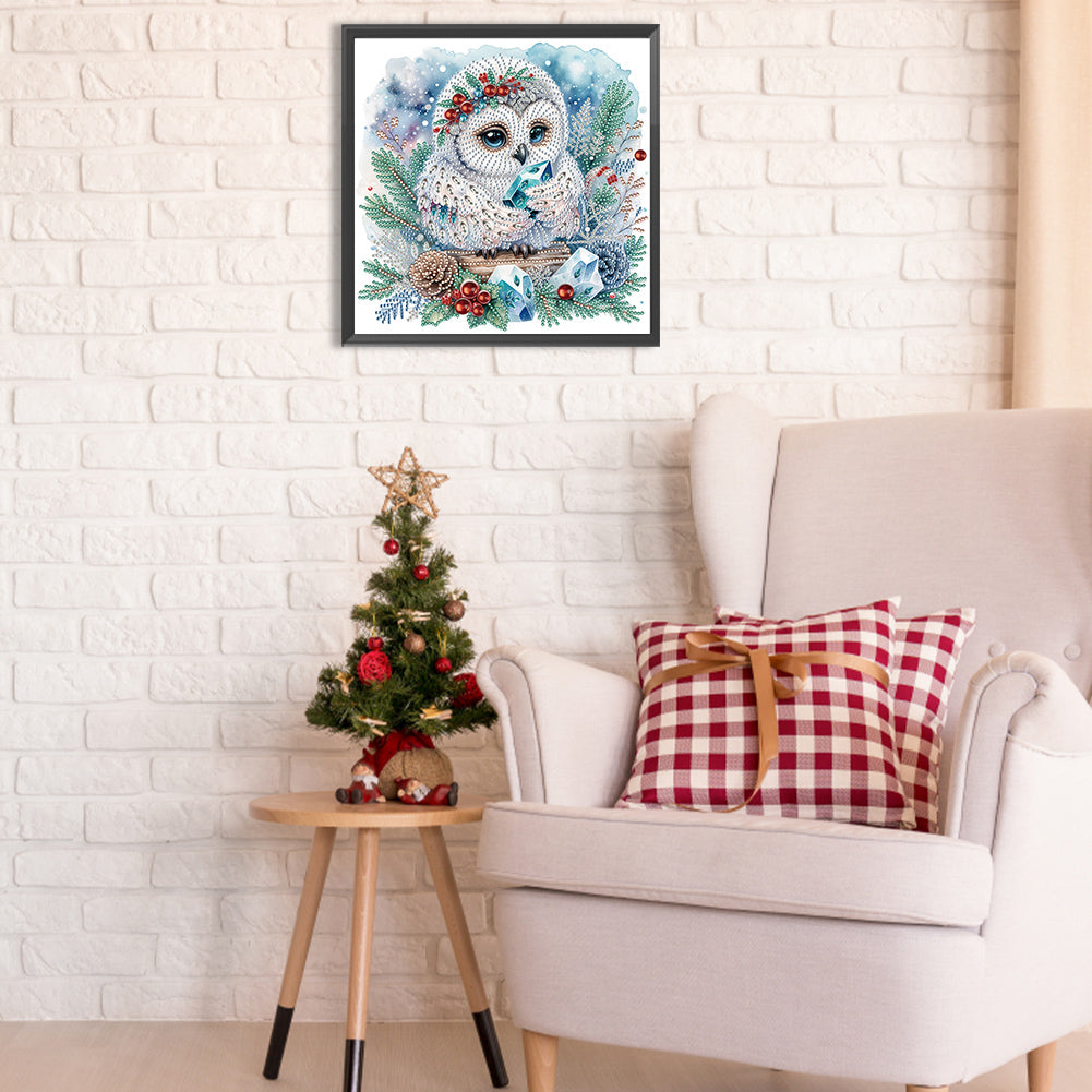 Winter Owl - Special Shaped Drill Diamond Painting 30*30CM