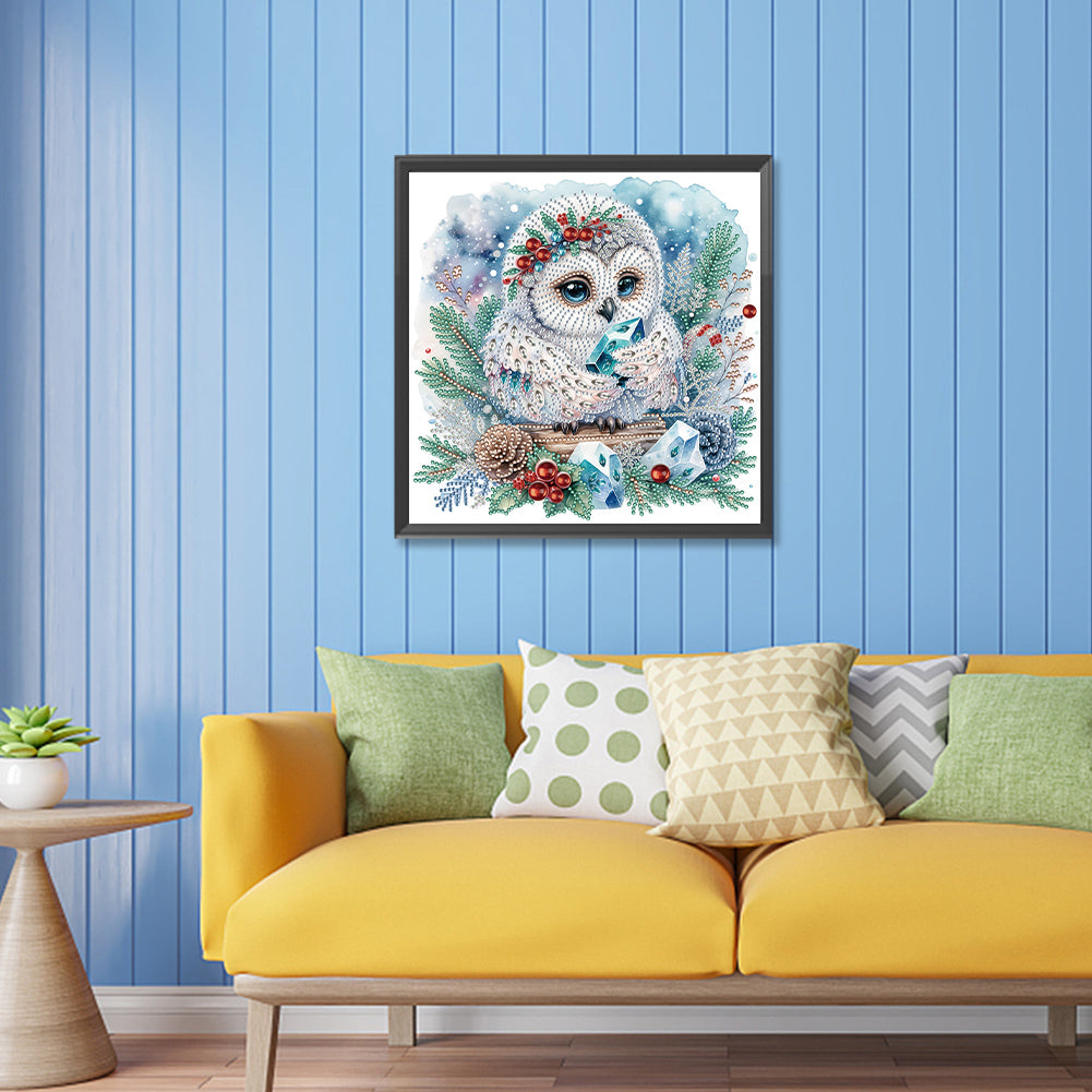 Winter Owl - Special Shaped Drill Diamond Painting 30*30CM