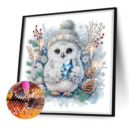 Winter Owl - Special Shaped Drill Diamond Painting 30*30CM