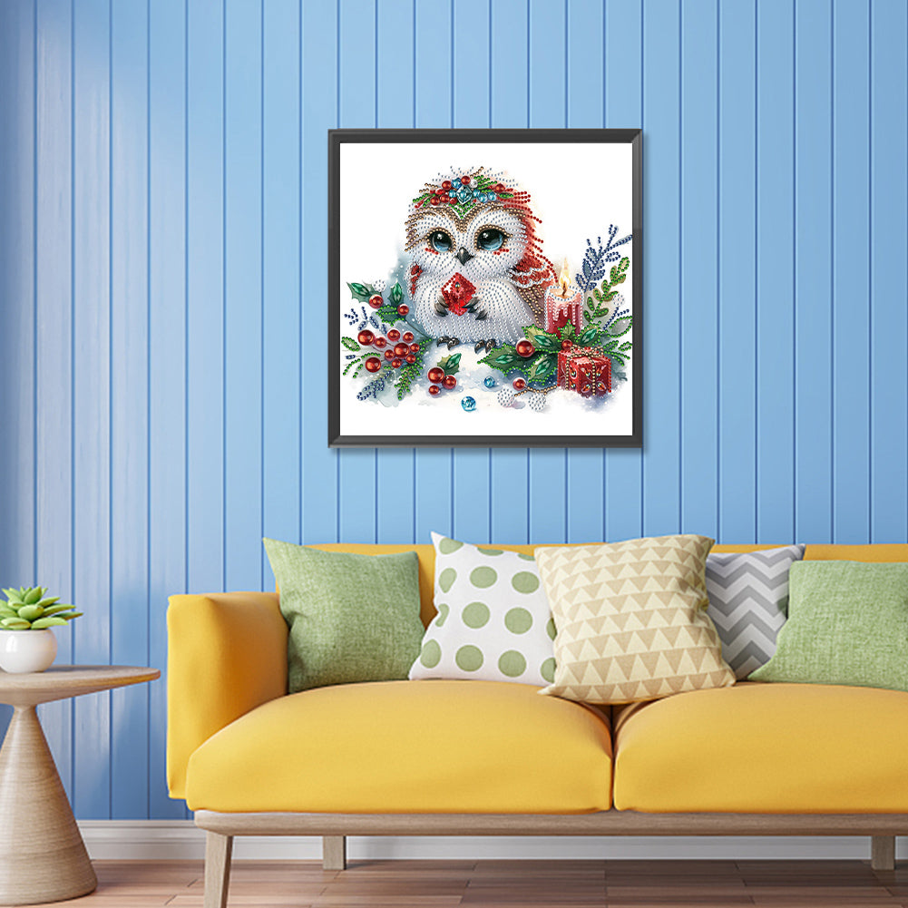 Winter Owl - Special Shaped Drill Diamond Painting 30*30CM