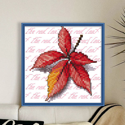 Maple Leaf(1) - 11CT Stamped Cross Stitch 20*20CM(Joy Sunday)