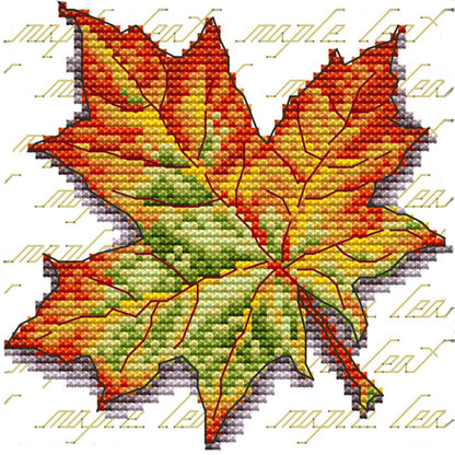 Maple Leaf(2) - 11CT Stamped Cross Stitch 20*20CM(Joy Sunday)