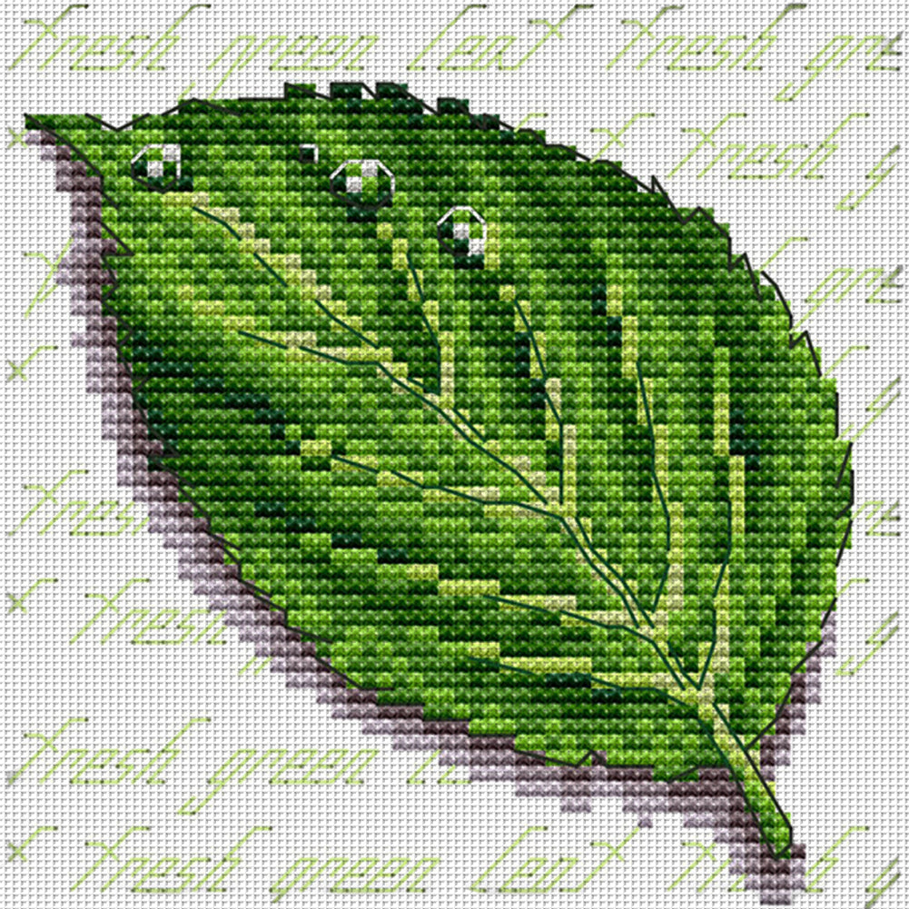 Leaf - 11CT Stamped Cross Stitch 20*20CM(Joy Sunday)