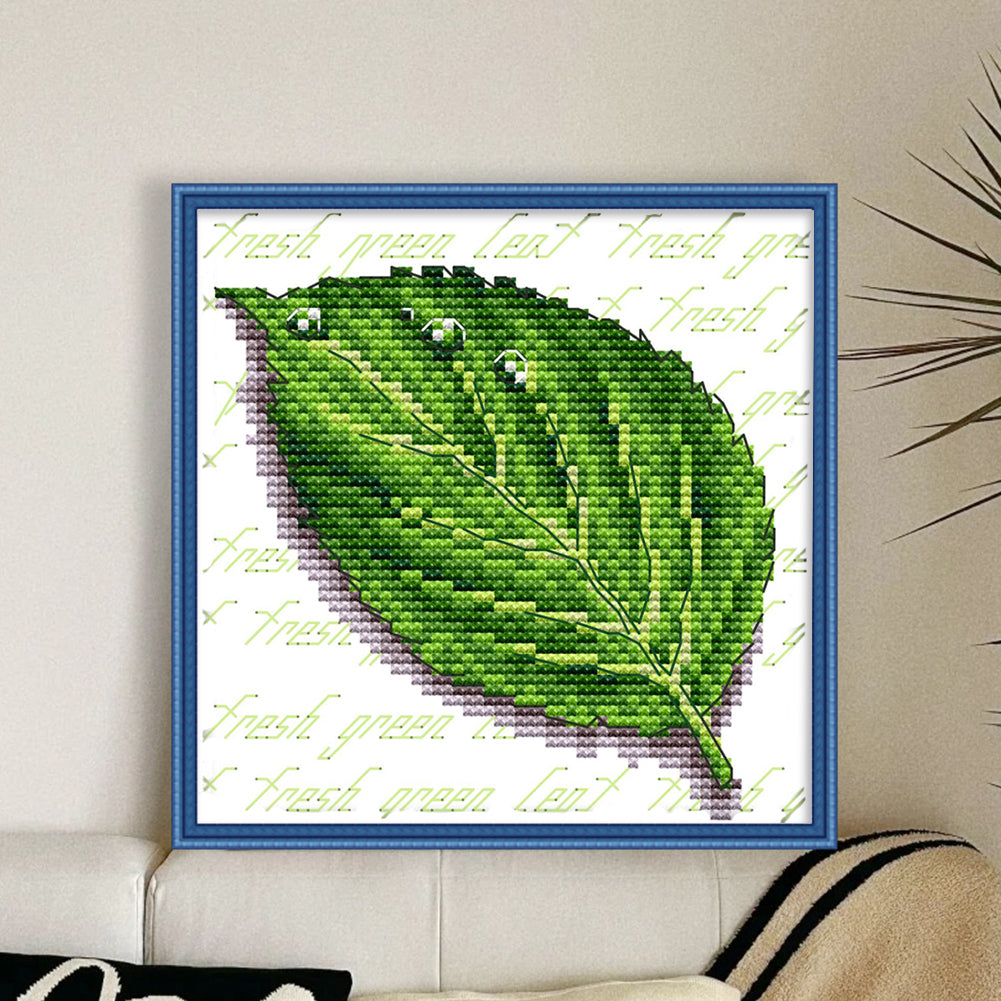 Leaf - 11CT Stamped Cross Stitch 20*20CM(Joy Sunday)