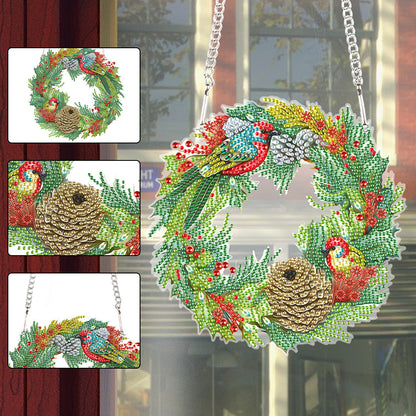 Bird Special Shaped Diamond Painting Wall Decor Wreath for Home Window Decor