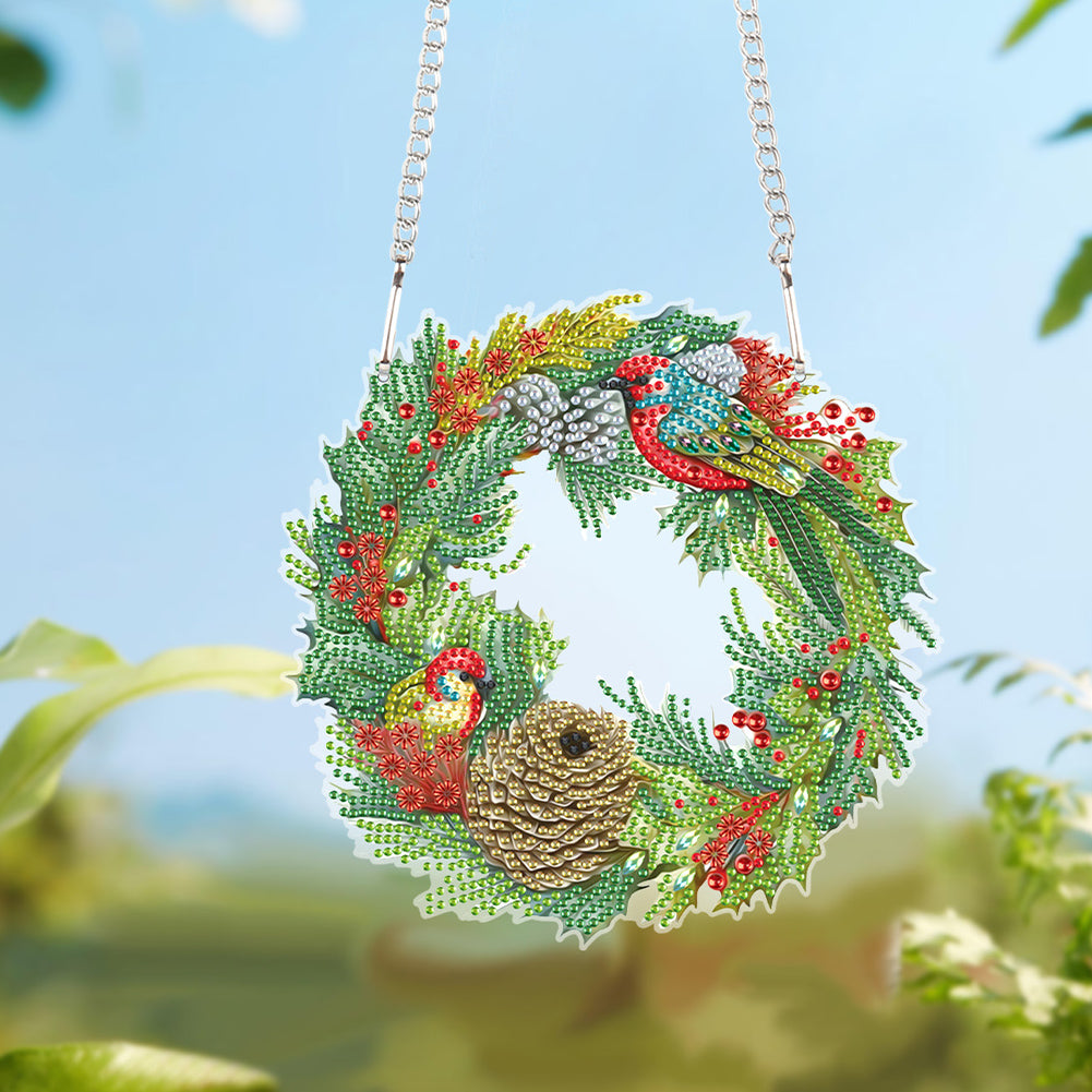 Bird Special Shaped Diamond Painting Wall Decor Wreath for Home Window Decor