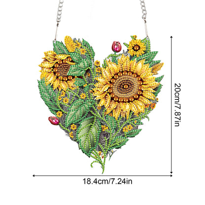 Love Sunflower Special Shaped Diamond Painting Hanging Wreath for Home Decor(#3)