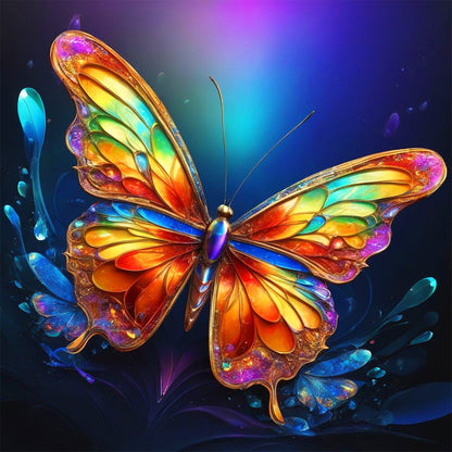 Colorful Butterfly¡¤Darkness - Full Round Drill Diamond Painting 30*30CM