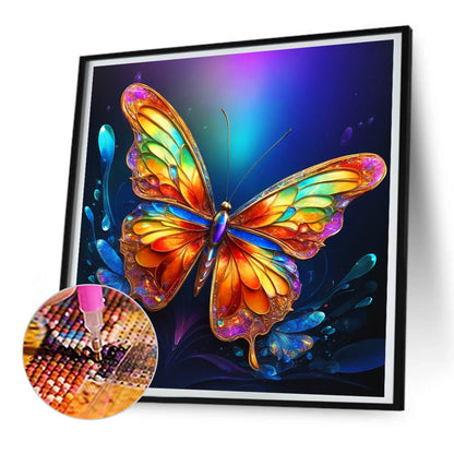 Colorful Butterfly¡¤Darkness - Full Round Drill Diamond Painting 30*30CM