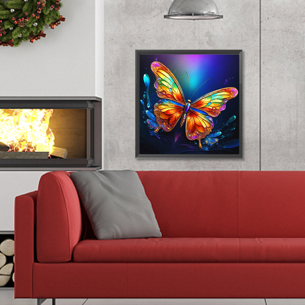 Colorful Butterfly¡¤Darkness - Full Round Drill Diamond Painting 30*30CM