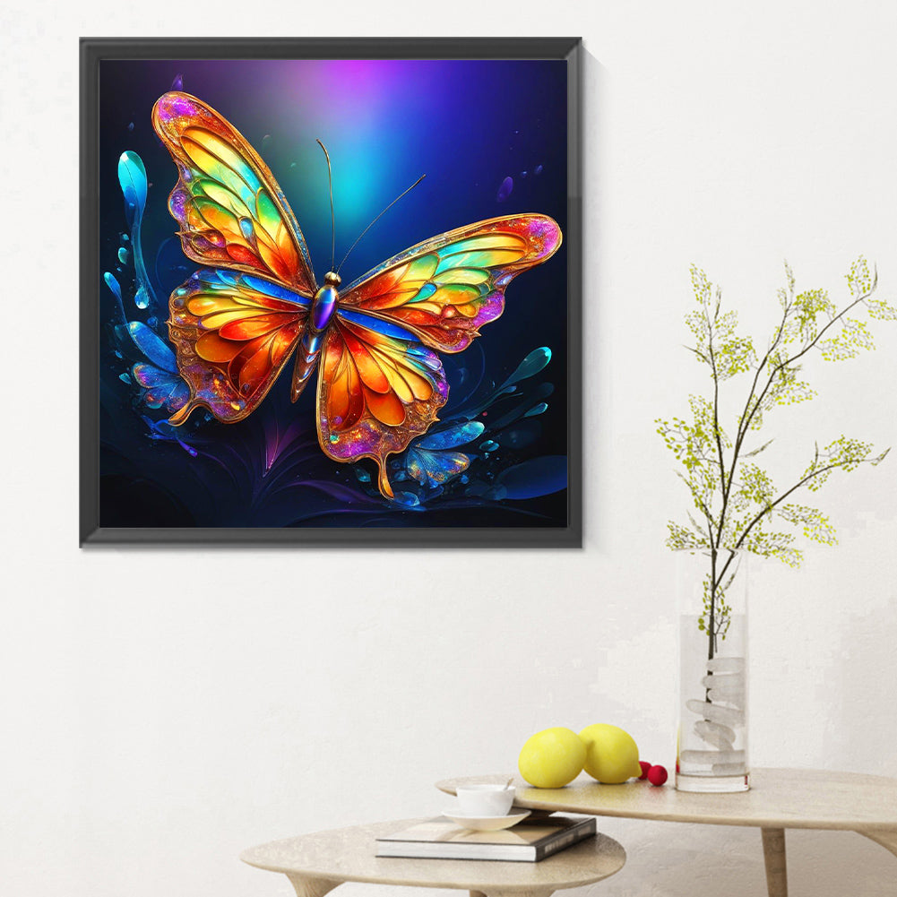 Colorful Butterfly¡¤Darkness - Full Round Drill Diamond Painting 30*30CM