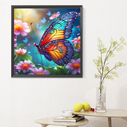 Colorful Butterflies And Flowers - Full Round Drill Diamond Painting 30*30CM