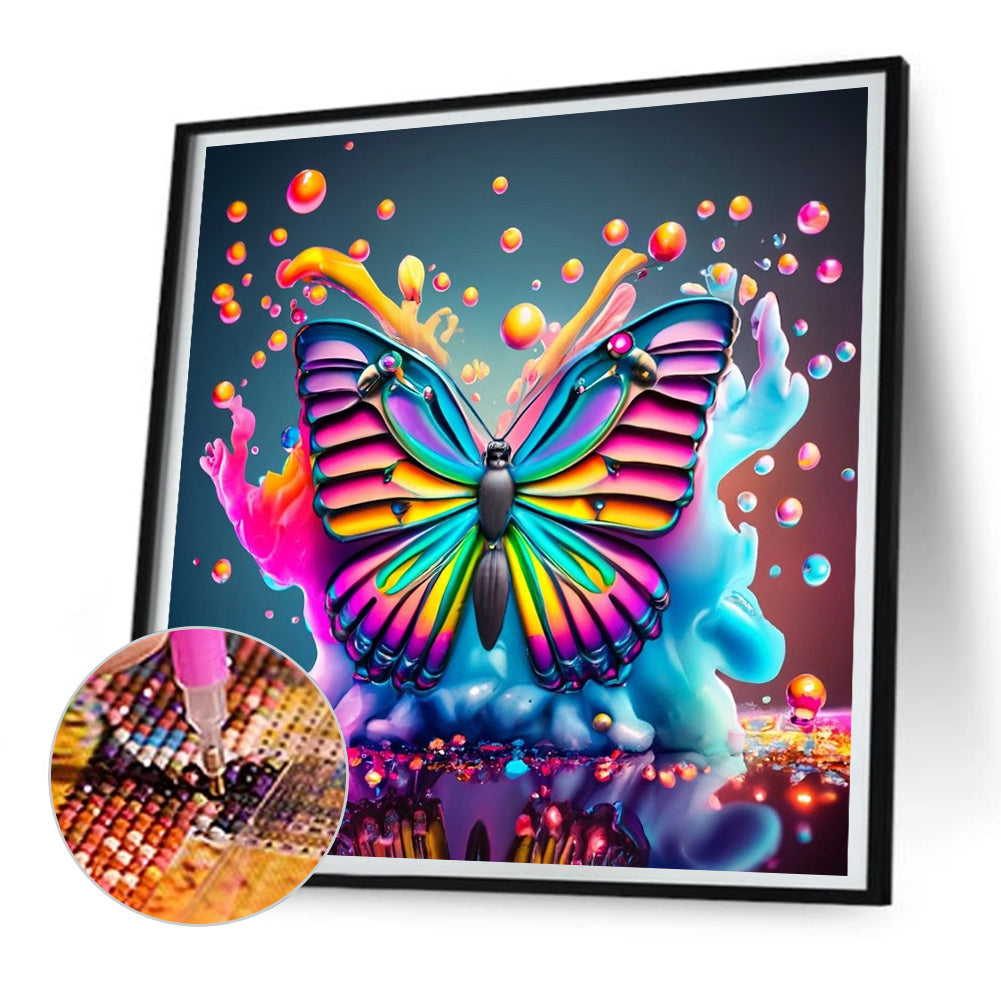 Colorful Butterfly¡¤Watercolor - Full Round Drill Diamond Painting 30*30CM