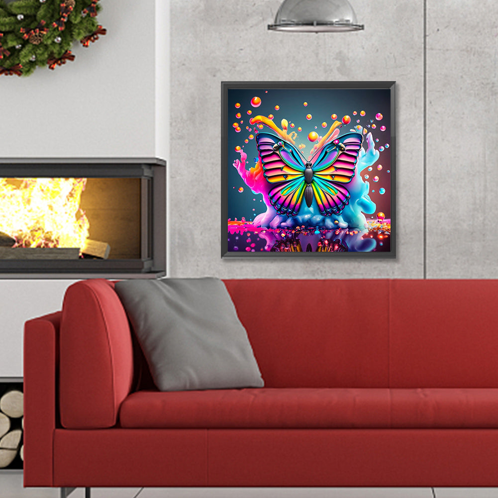 Colorful Butterfly¡¤Watercolor - Full Round Drill Diamond Painting 30*30CM