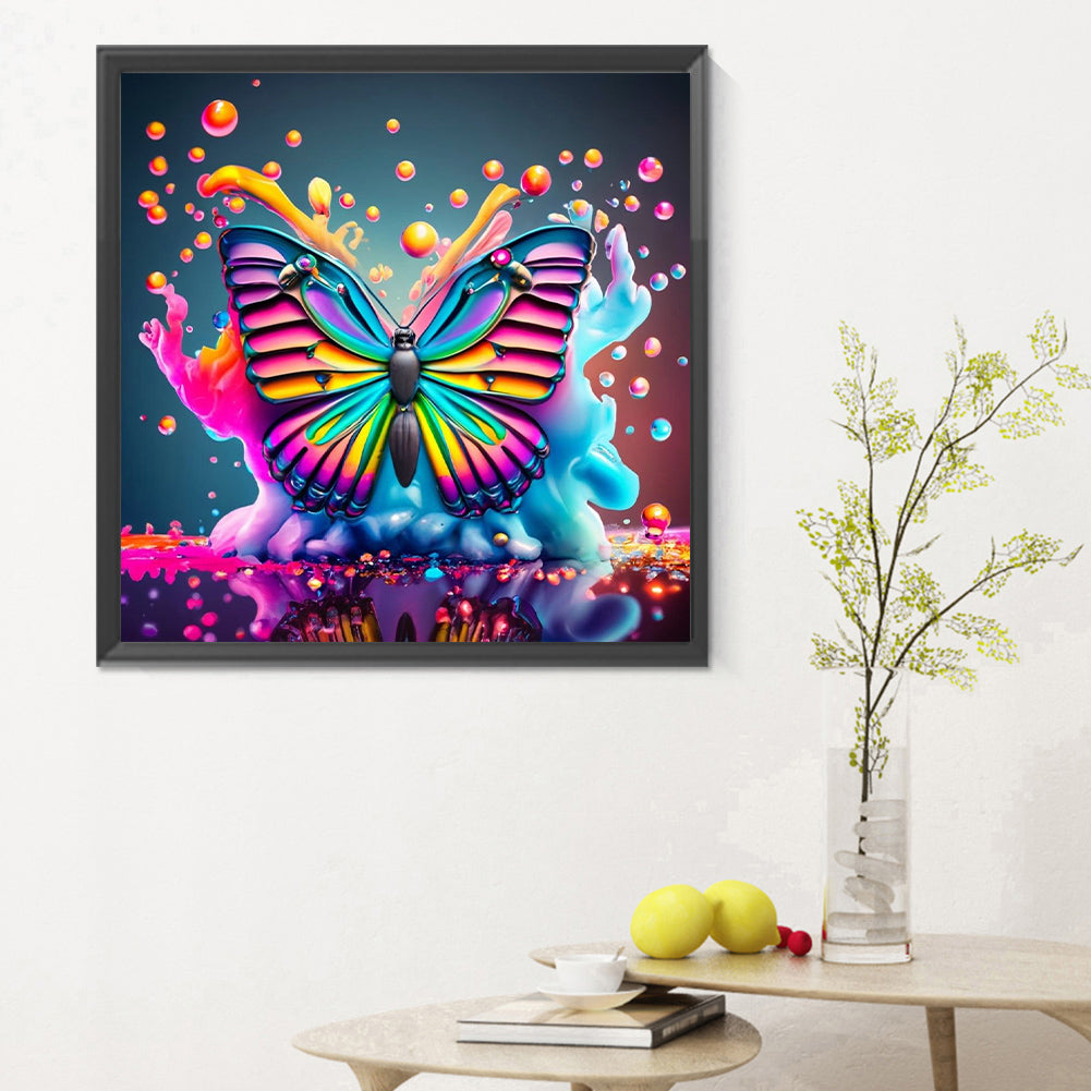 Colorful Butterfly¡¤Watercolor - Full Round Drill Diamond Painting 30*30CM