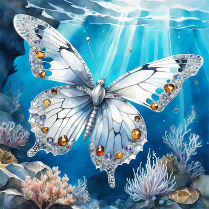 Colorful Butterfly¡¤White Butterfly - Full Round Drill Diamond Painting 30*30CM