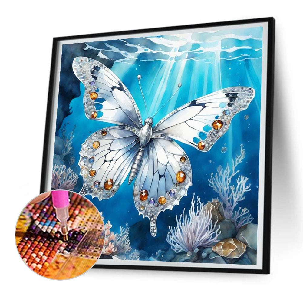 Colorful Butterfly¡¤White Butterfly - Full Round Drill Diamond Painting 30*30CM