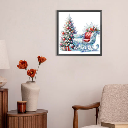 Sleigh Christmas Tree - Full Round Drill Diamond Painting 30*30CM