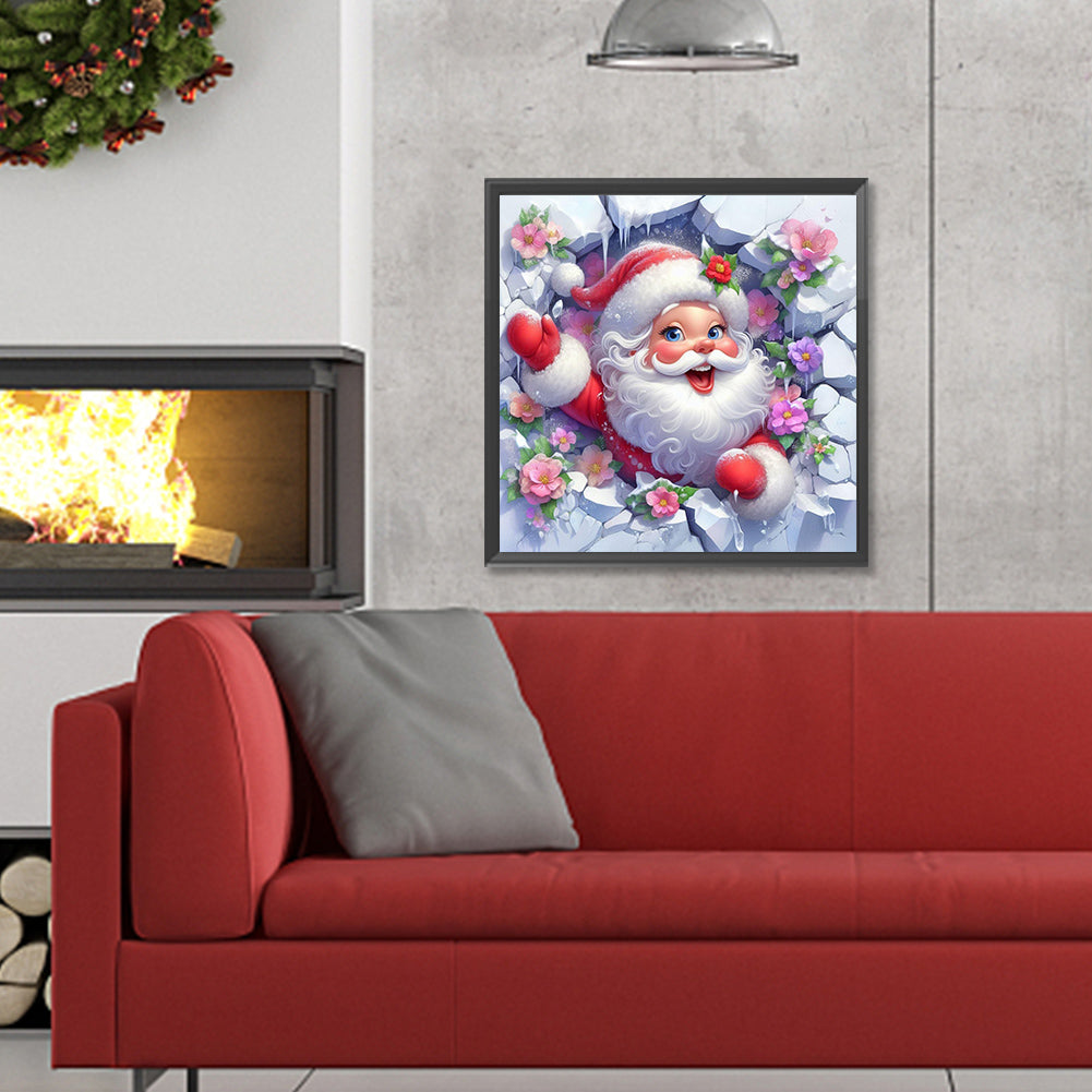 Broken Wall Santa - Full Round Drill Diamond Painting 30*30CM
