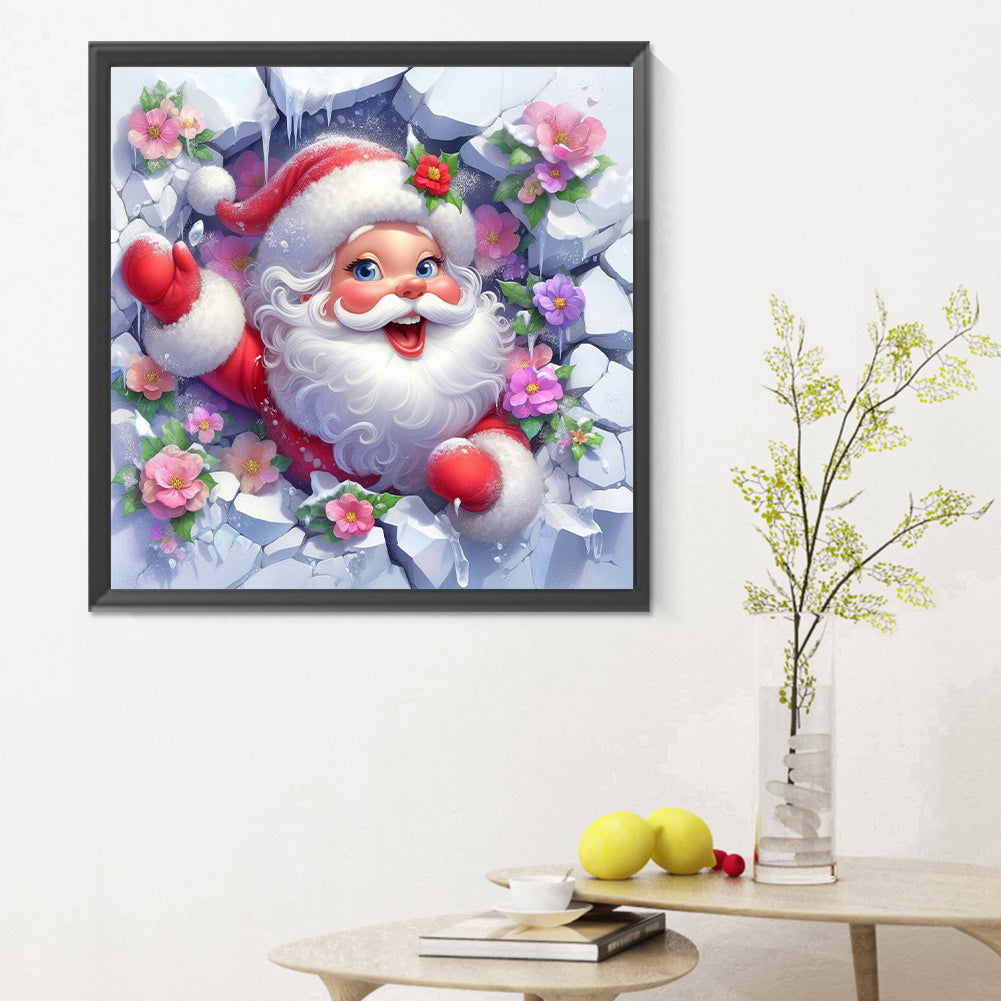 Broken Wall Santa - Full Round Drill Diamond Painting 30*30CM