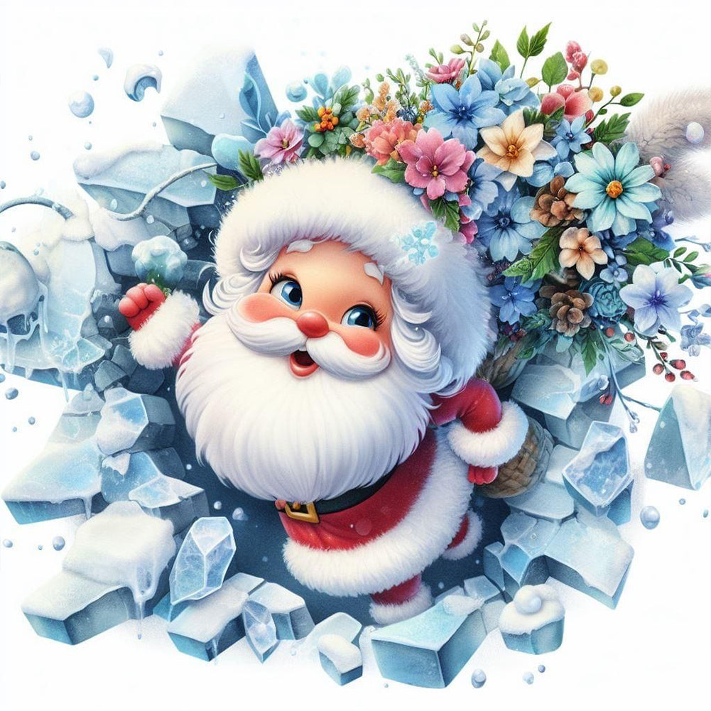 Broken Wall Santa - Full Round Drill Diamond Painting 30*30CM