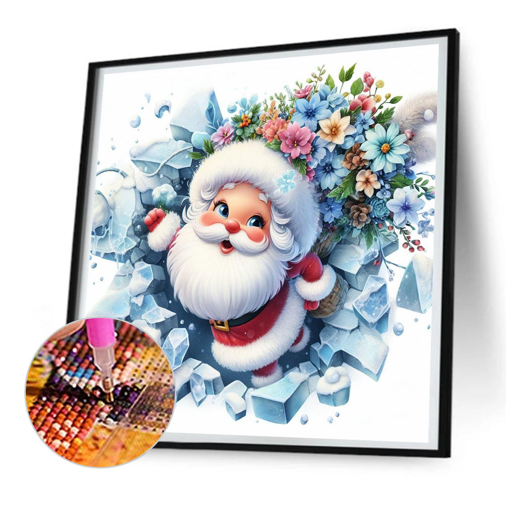 Broken Wall Santa - Full Round Drill Diamond Painting 30*30CM