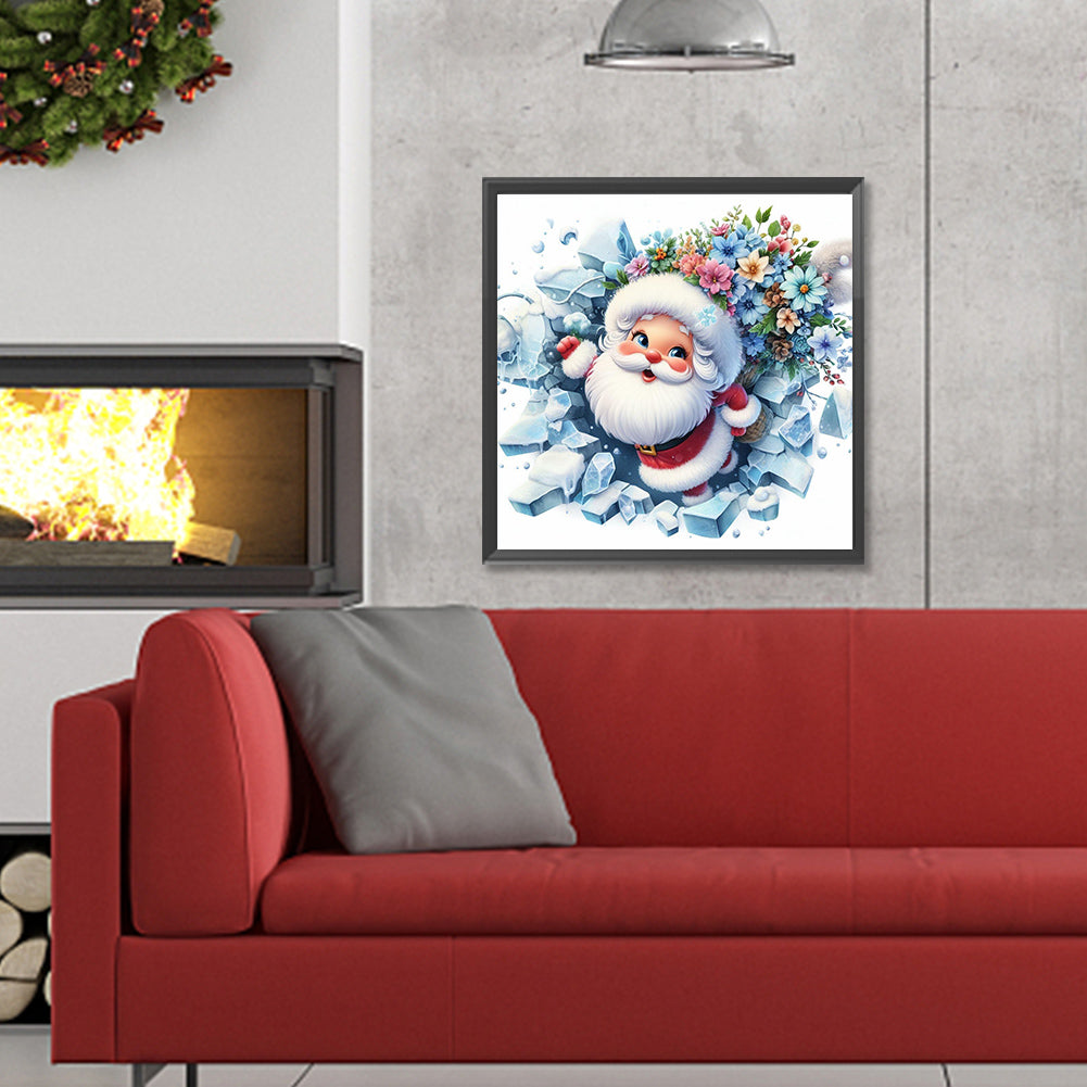 Broken Wall Santa - Full Round Drill Diamond Painting 30*30CM